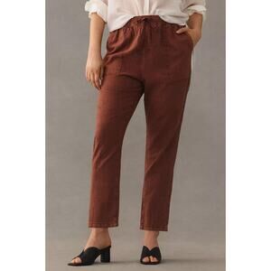 ANTHROPOLOGIE Women's Pilcro Linen Drawstring Pants Size XS In Brown